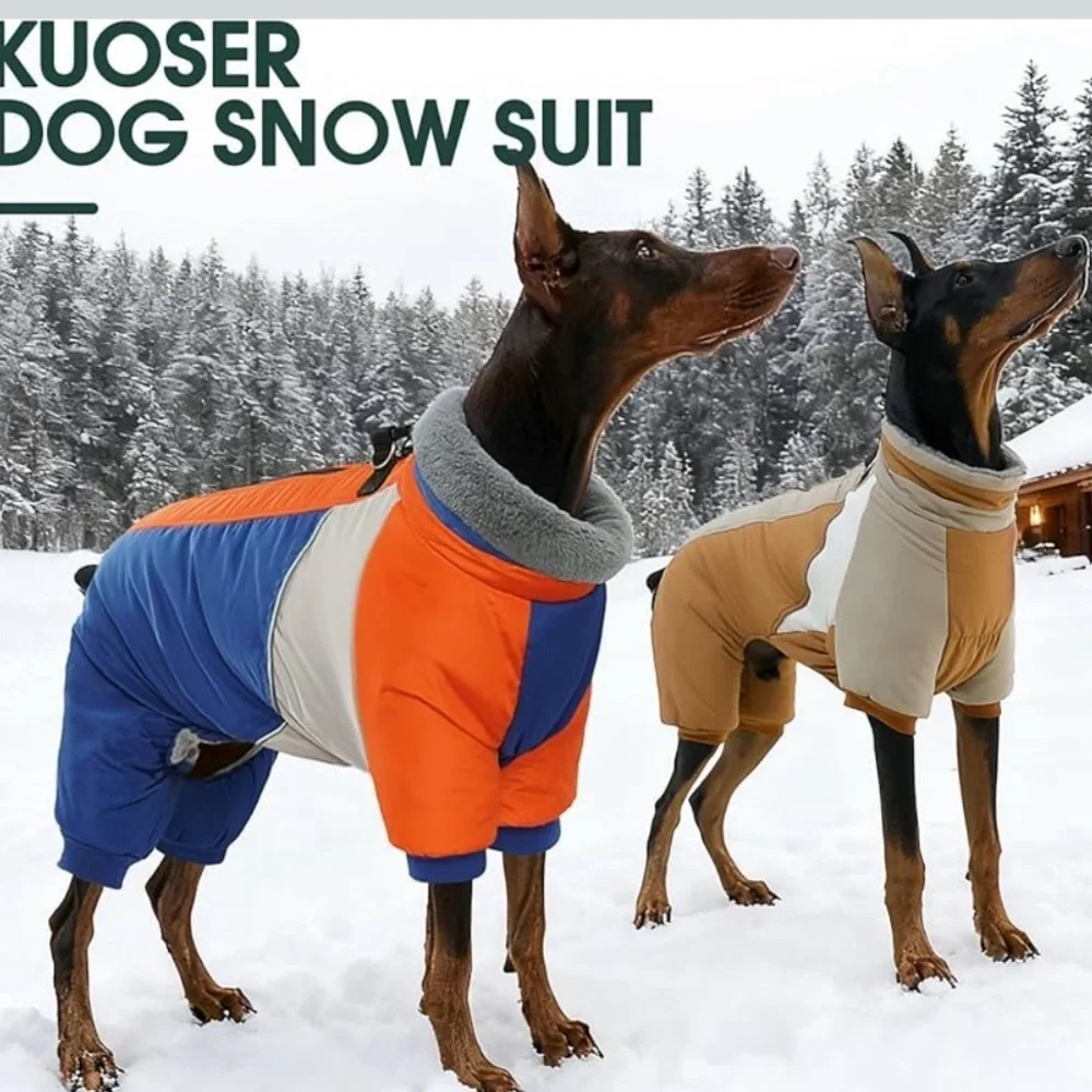 Kuoser Fullbody Dog Coat, Warm Winter Coat With Built-In Harness, L 533- 3